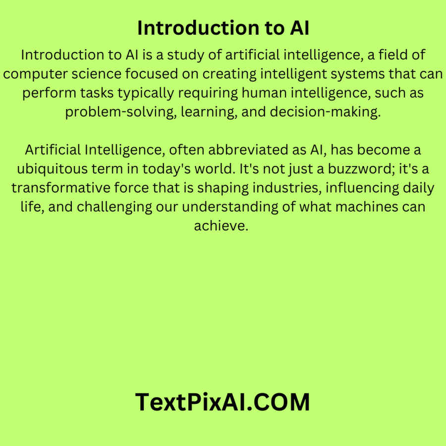 Introduction to AI